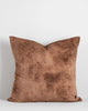 The Baya Theo velvet cushion in colour 'Leather' brown