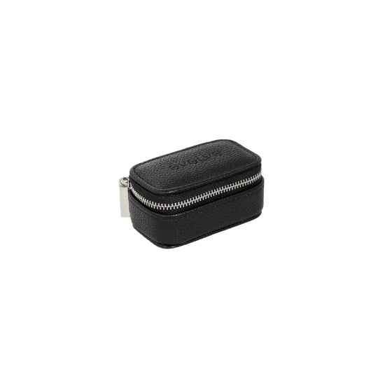 A small, zip up vegan leather jewellery box or carrier, from Evolve, in a stylish shade of Black.