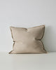 The Weave Home neutral Fiore cushion in colour 'Ecru' with flange edge