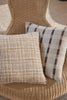 Two beautiful, high quality cushions featuring bold weaves in cream, ecru, brown and warm caramel tones