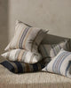 Stack of stripey Weave Franco cushions in trending tones