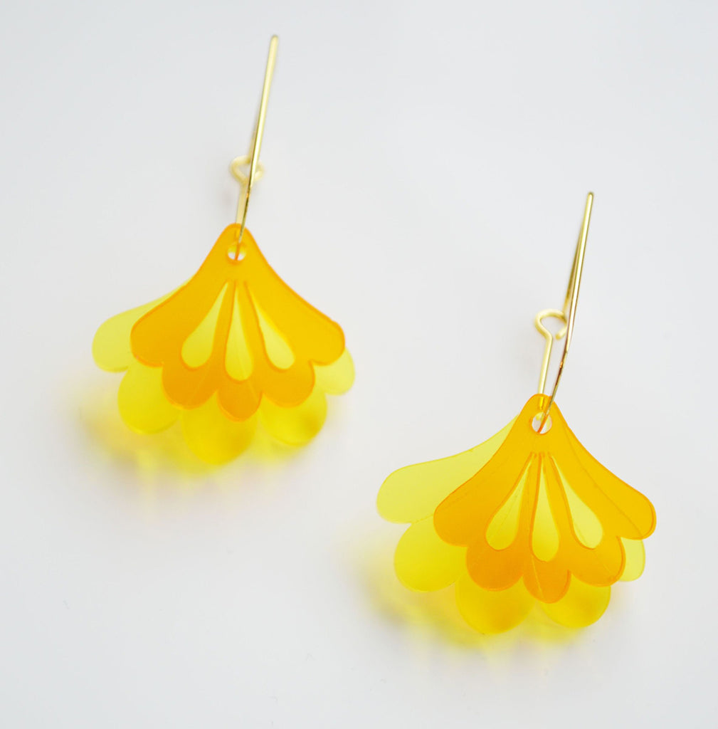 Mumbai dangle earrings in yellow, by NZ designer Hagen + Co