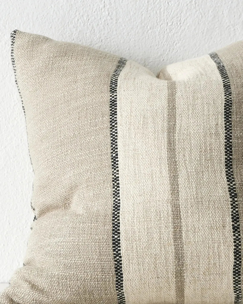 Close up of the Weave nz Ottavio cushion in colour natural