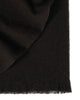 A folded wool blend throw blanket in a dark rich chocolate brown with fringed edging. 