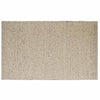 Full view from above of a textural wool blend boucle style rug by Globe West and Soren Liv NZ in shades of light grey and brown.