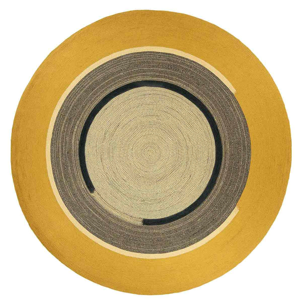 300cm Diameter Round Disco In/Outdoor Floor Rug by Elitis in Banane