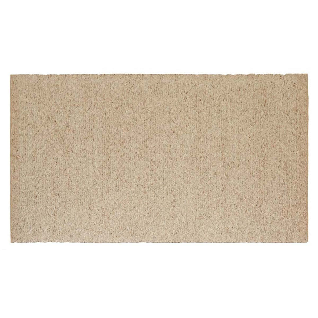 Full view of a textural wool blend boucle style rug by Globe West and Soren Liv NZ in shades of warm beige and light brown.