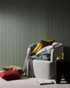 Linen cuhsions by Weave Home NZ, styled in a mossy green modern room interior