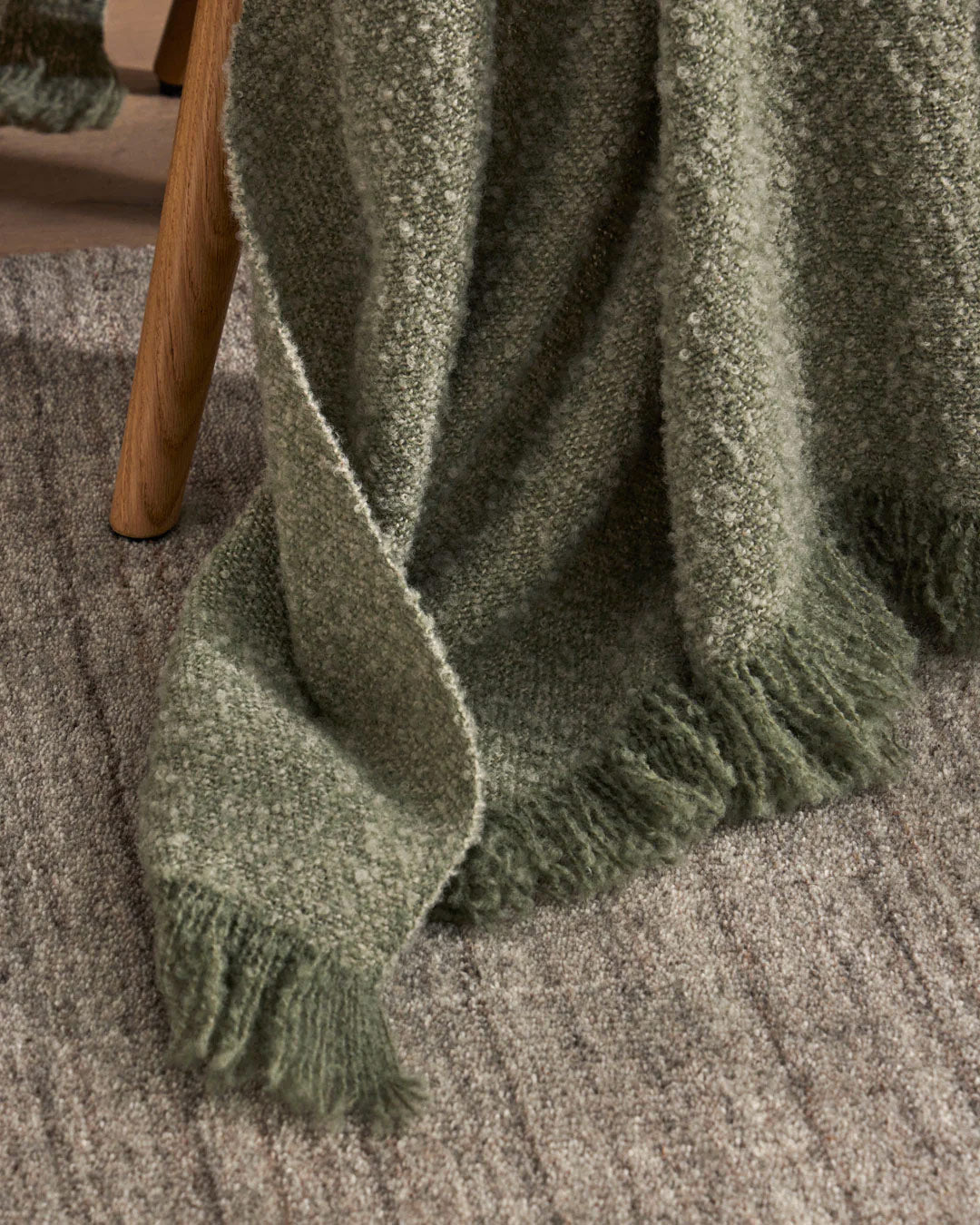 Weave Home Clive Wool Throw Blanket - Spruce, NZ Made